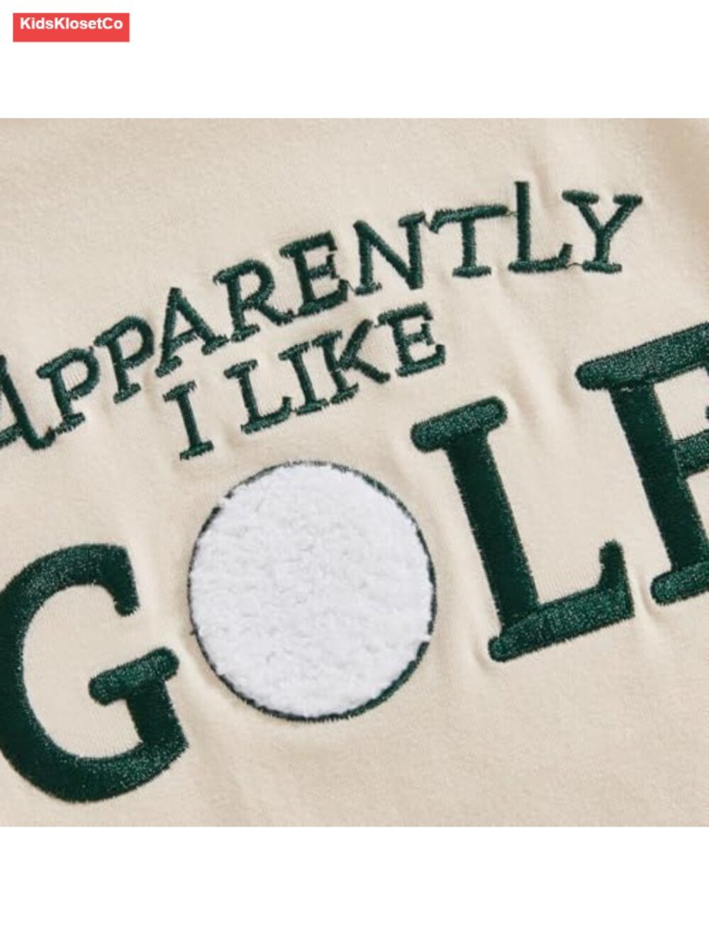 Baby Romper - Embroidered Golf Design, Short Sleeve, Cotton Blend - Picture 4 of 6